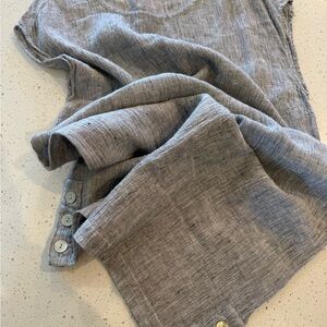 Tahari 100% Linen Sleeveless Lightweight Shirt Dress Summer CottageCore Medium B